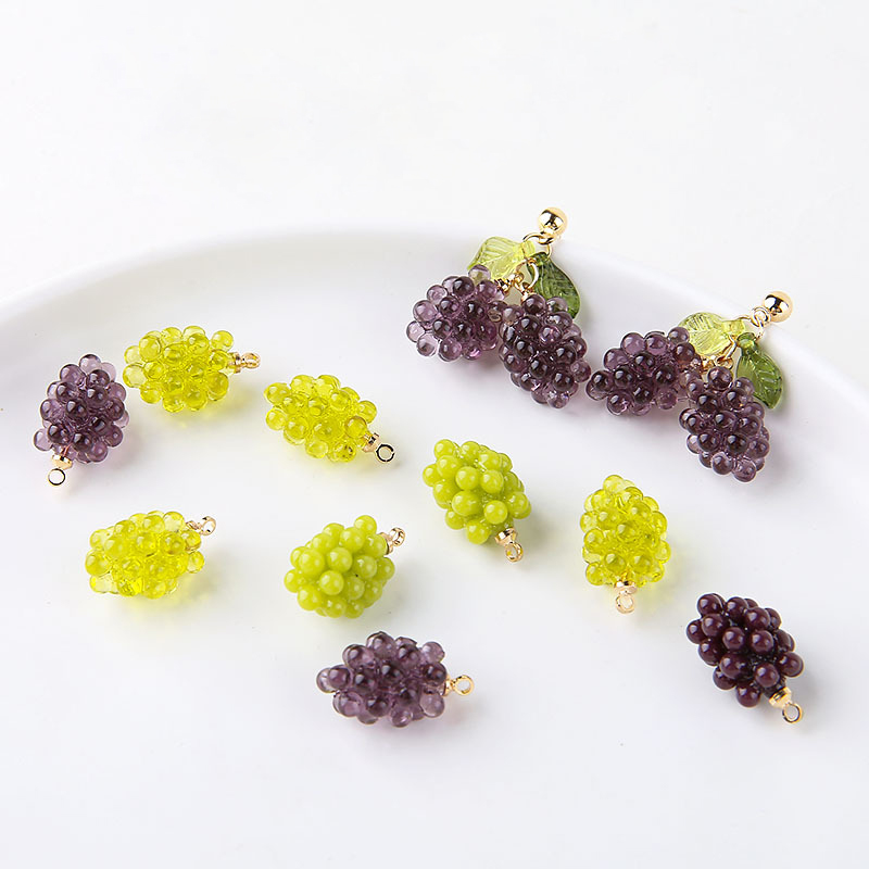 Resin Art For Sale - 6pcs Cute Little Grapes Resin Charms