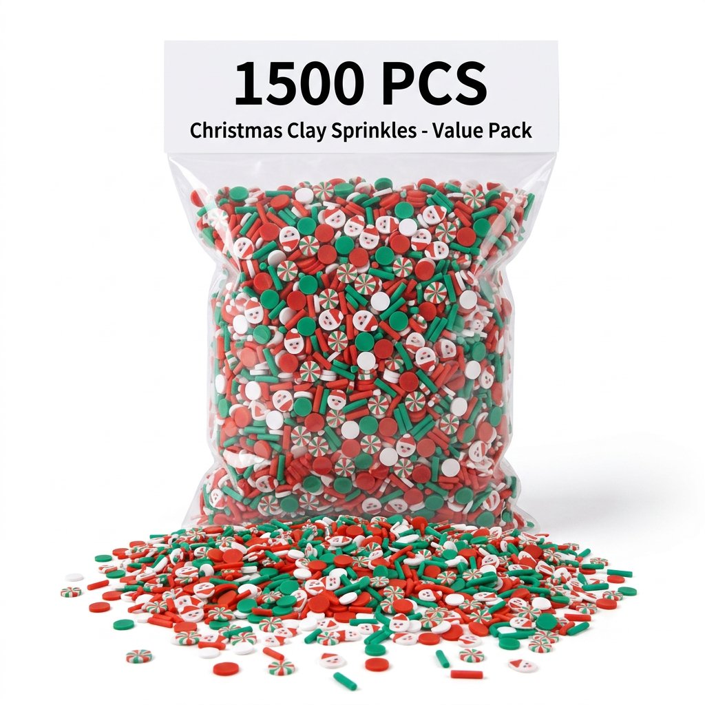 Resin Art Clay - 1500pcs Christmas Clay Sprinkles Santa Candy