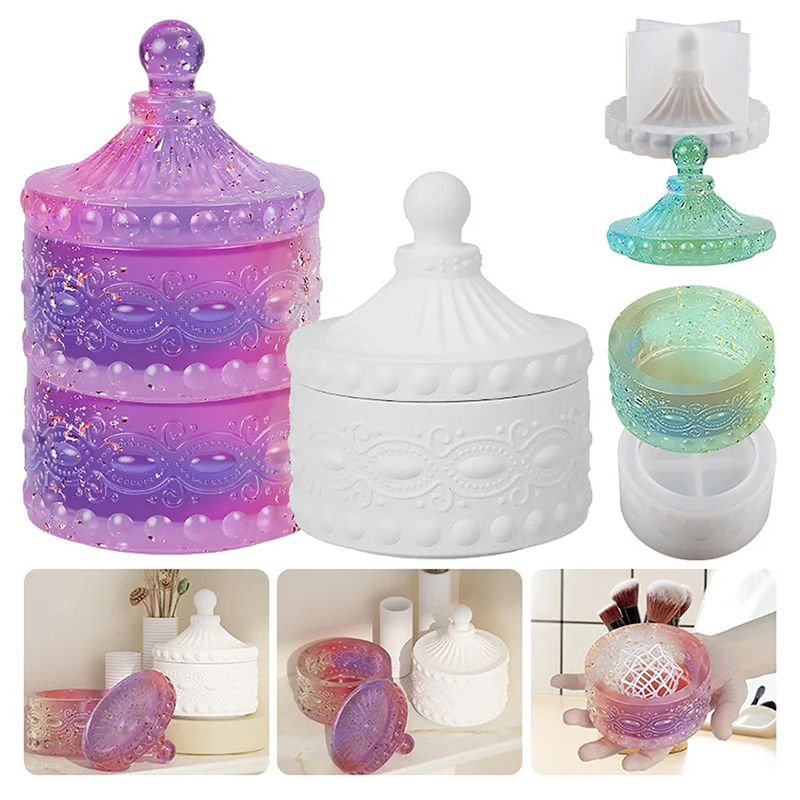 Resin Art Clay - 1set Striped Candle Jar Silicone Mold