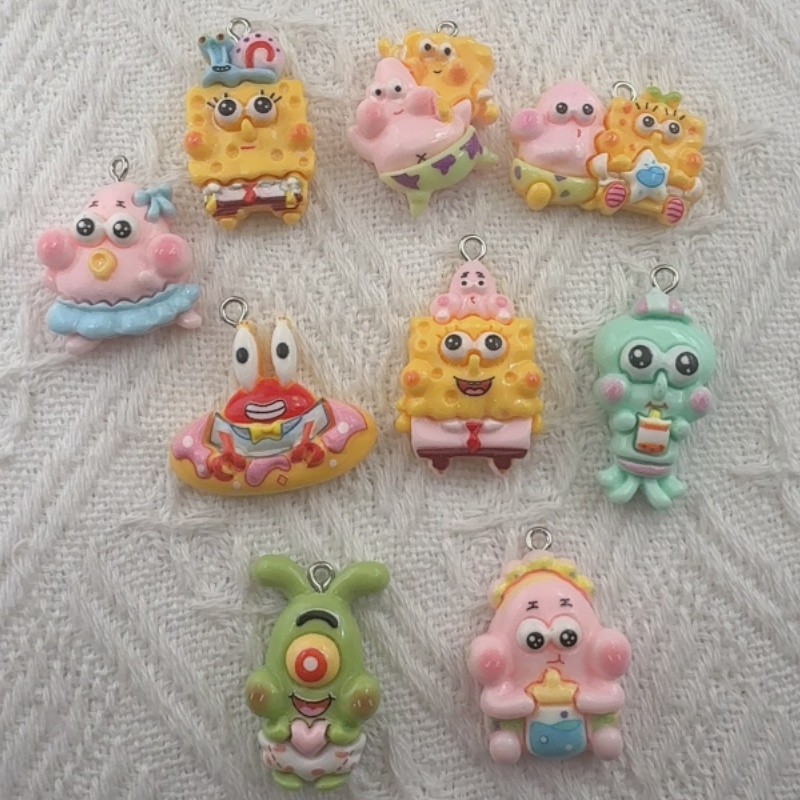 Resin Art For Sale - 10pcs cartoon resin pendant, DIY jewelry