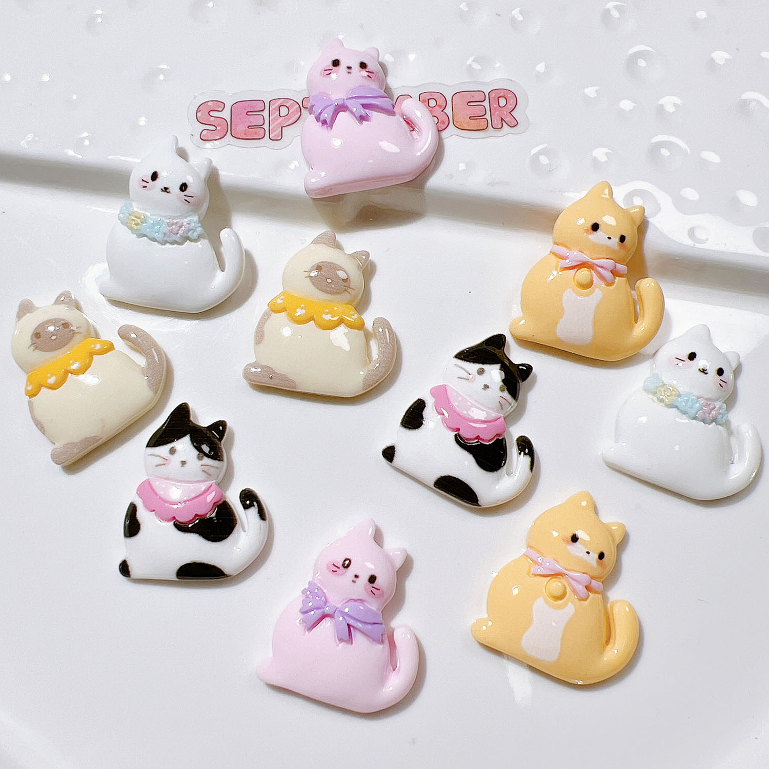 10/20Pcs Cute Bowknot Cat Flat - Resin Art Earrings Material recension och pris