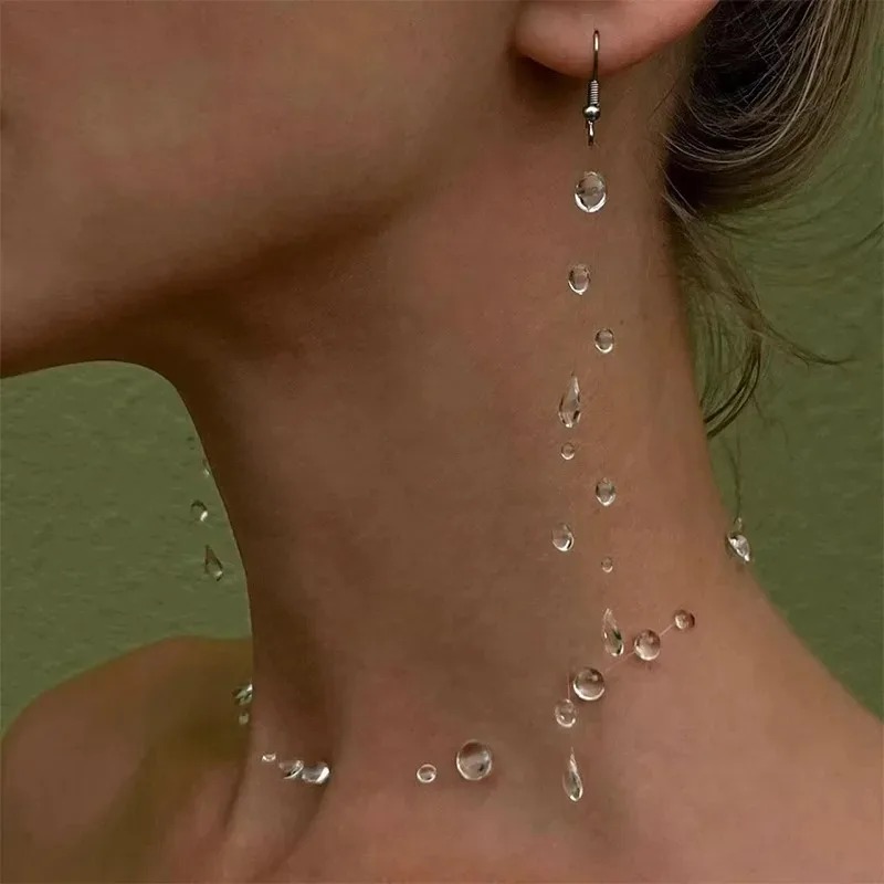 Clear Water Drop Necklace Tran - Resin Art Necklace recension och pris