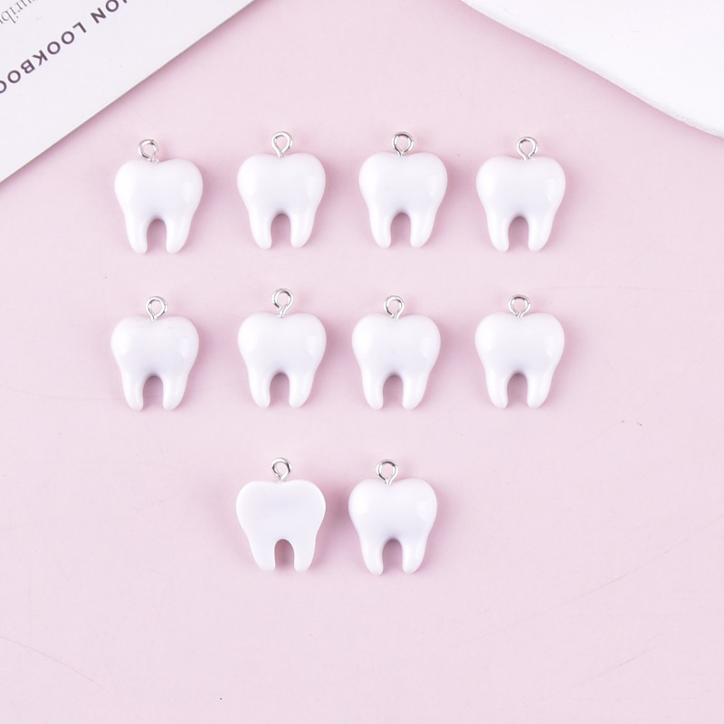 10pcs Cute White Teeth Resin P - Resin Art For Sale recension och pris