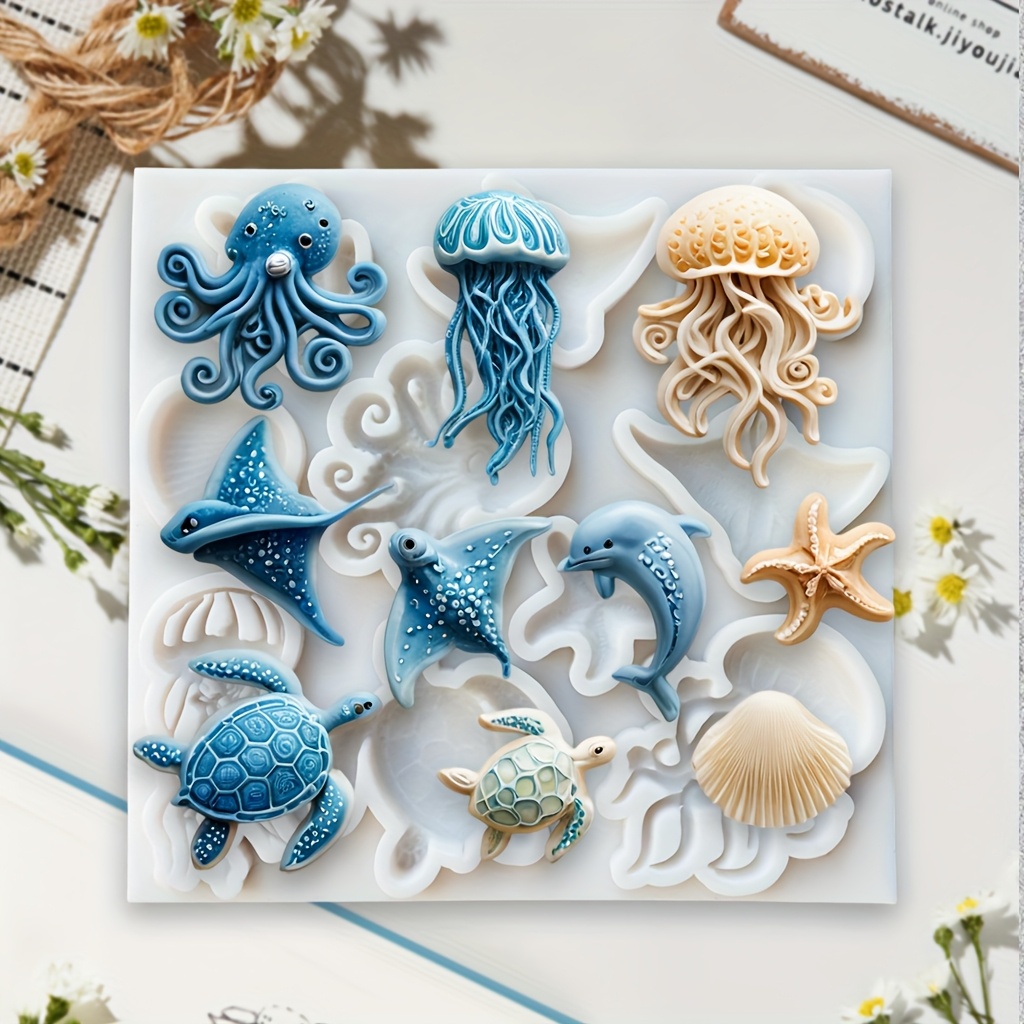 Sea Animal Silicone Mold Octop - Resin Art Clay recension och pris
