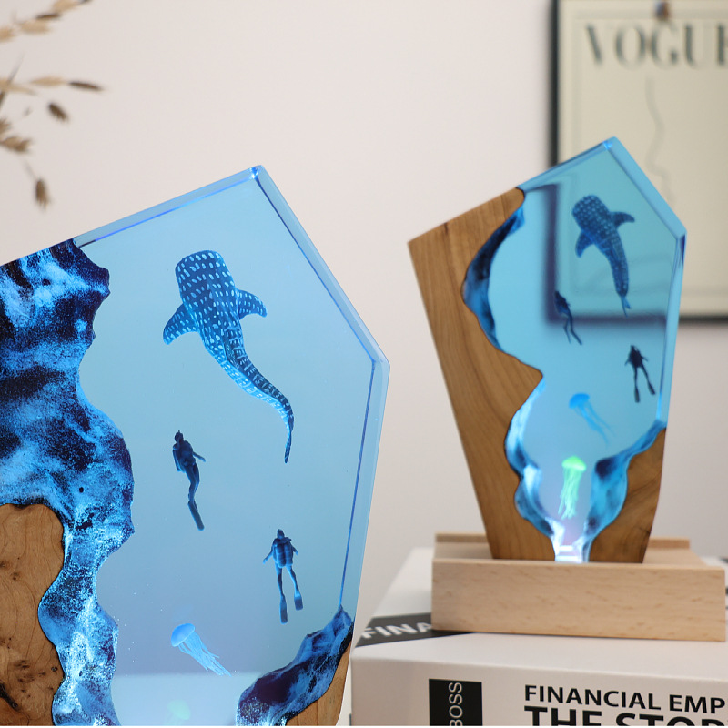 Resin Cave Whale Diver Desktop - Resin Art Gift For Wedding recension och pris