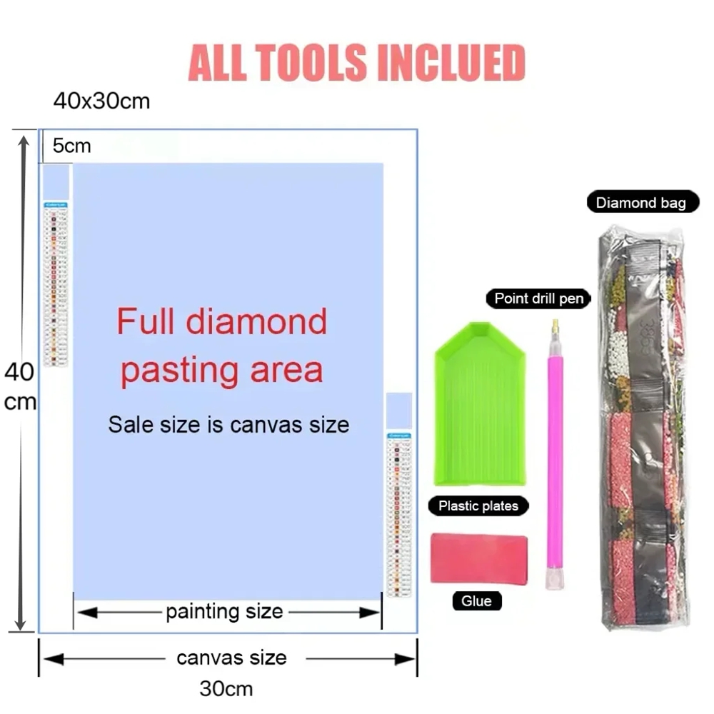 1pc frameless 5d DIY Diamond A - Resin Art Bali recension och pris