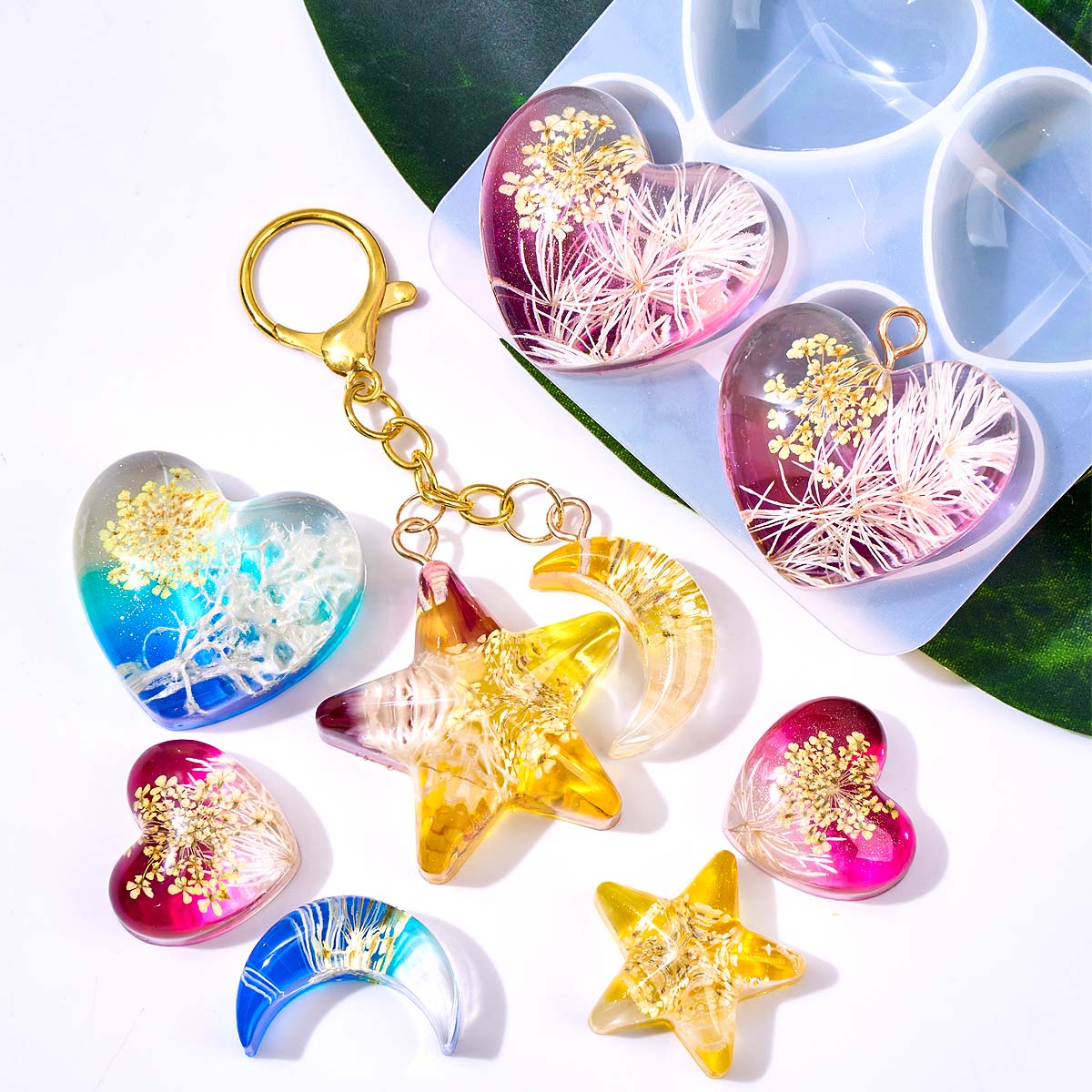 Heart Star Moon Pendant Silico - Resin Art Liquid recension och pris