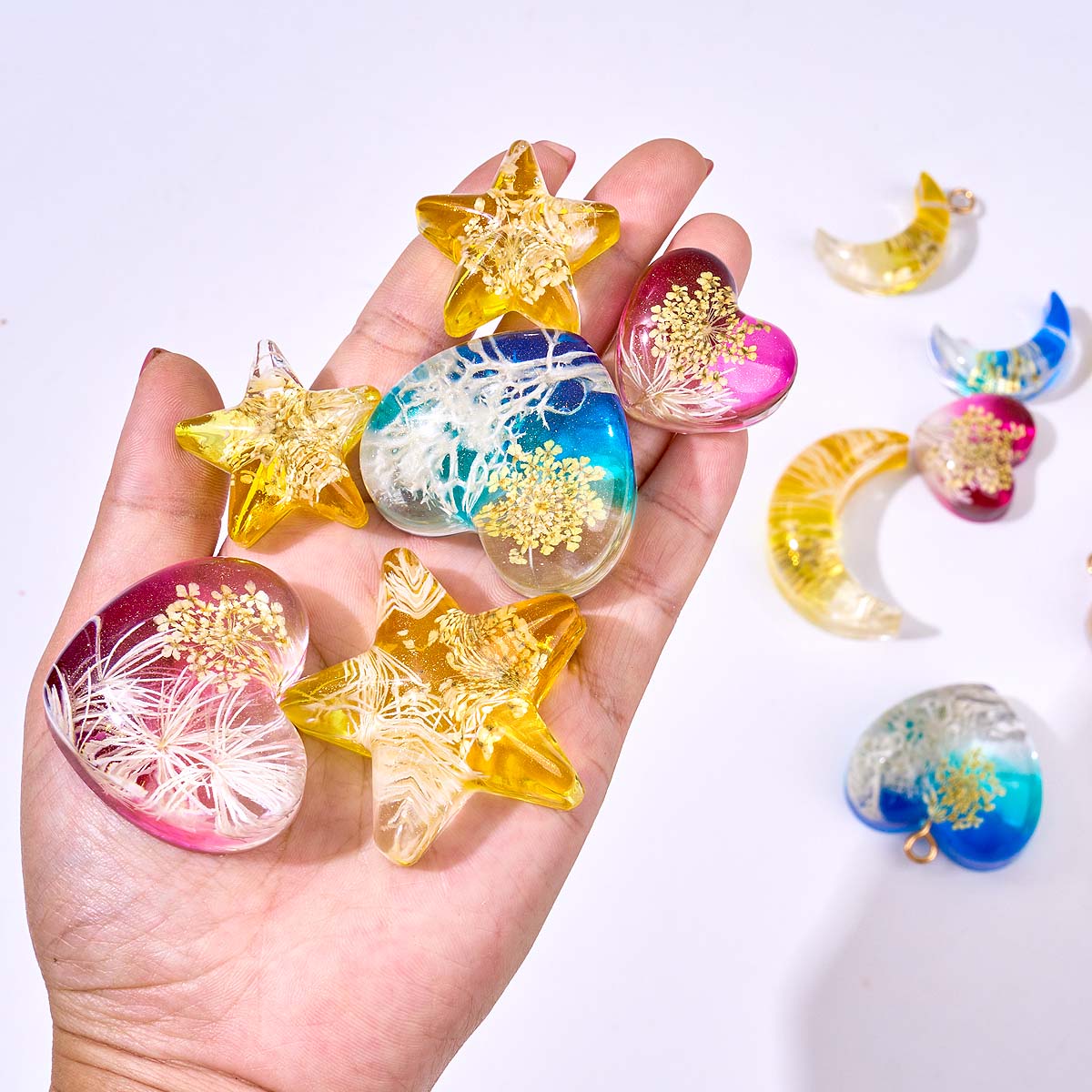 Heart Star Moon Pendant Silico - Resin Art Liquid recension och pris