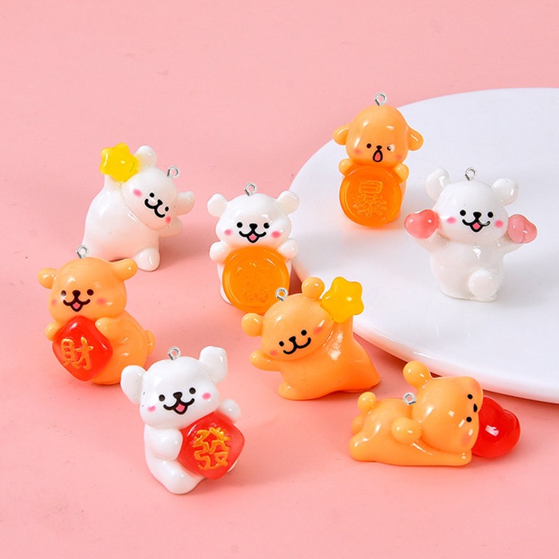 5Pcs Cartoon Dog Resin Charms  - Resin Art Earrings Material recension och pris