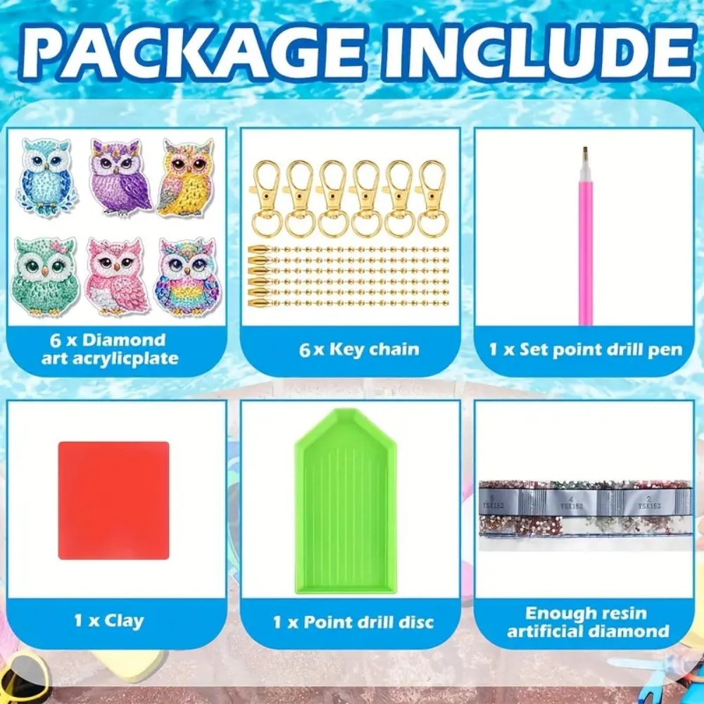 6-piece/set DIY Diamond Keycha - Resin Art Diy recension och pris