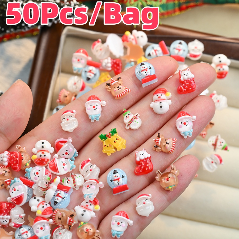 50Pcs 3D Christmas Snowman Elk - Xmas Resin Art recension och pris