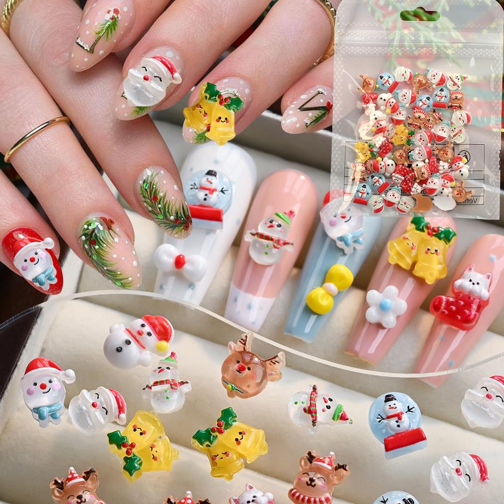 50Pcs 3D Christmas Snowman Elk - Xmas Resin Art recension och pris