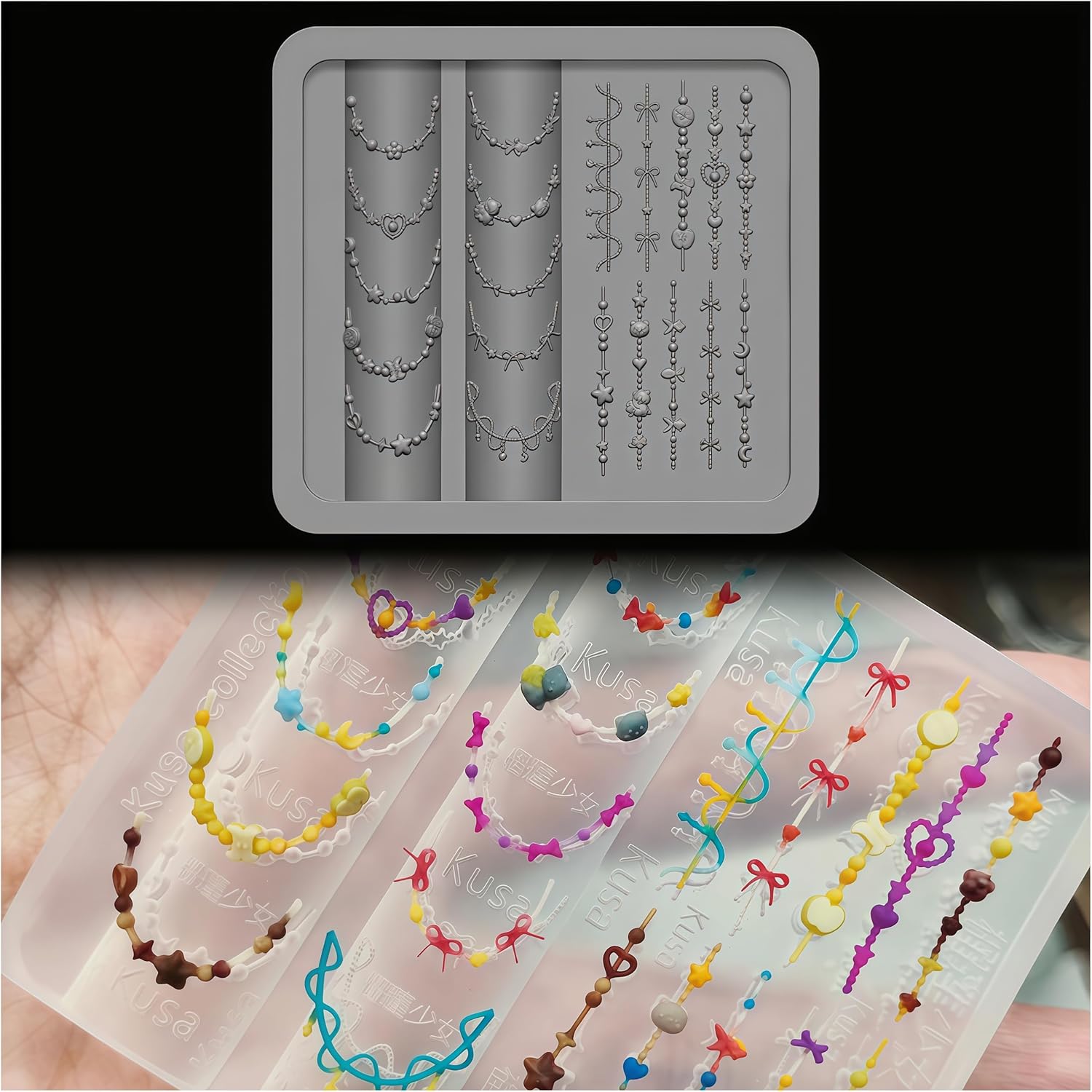 3D Bead Necklace Gel Nail Art  - Resin Art Necklace recension och pris