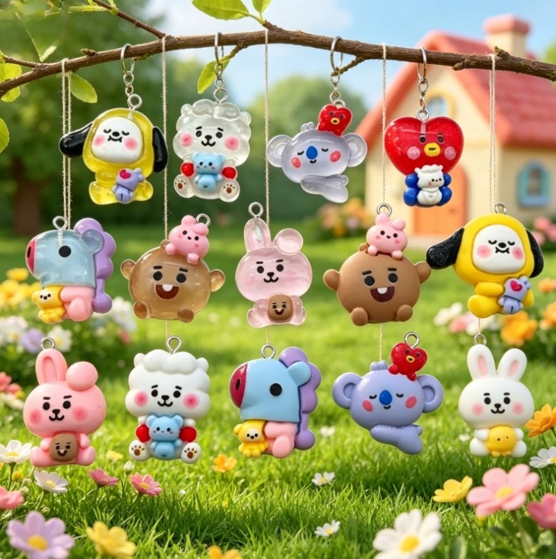 7pcs BT21 Resin Cartoon Charm  - Resin Art For Sale recension och pris
