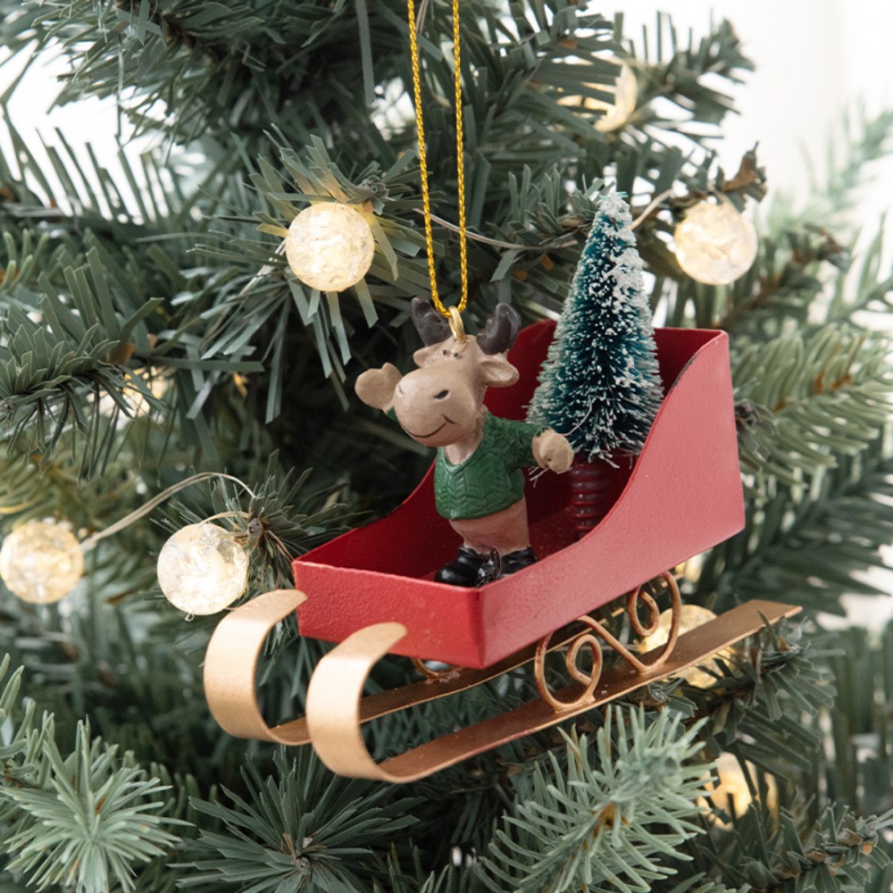 Nordic Xmas Tree Sled Pendant  - Xmas Resin Art recension och pris