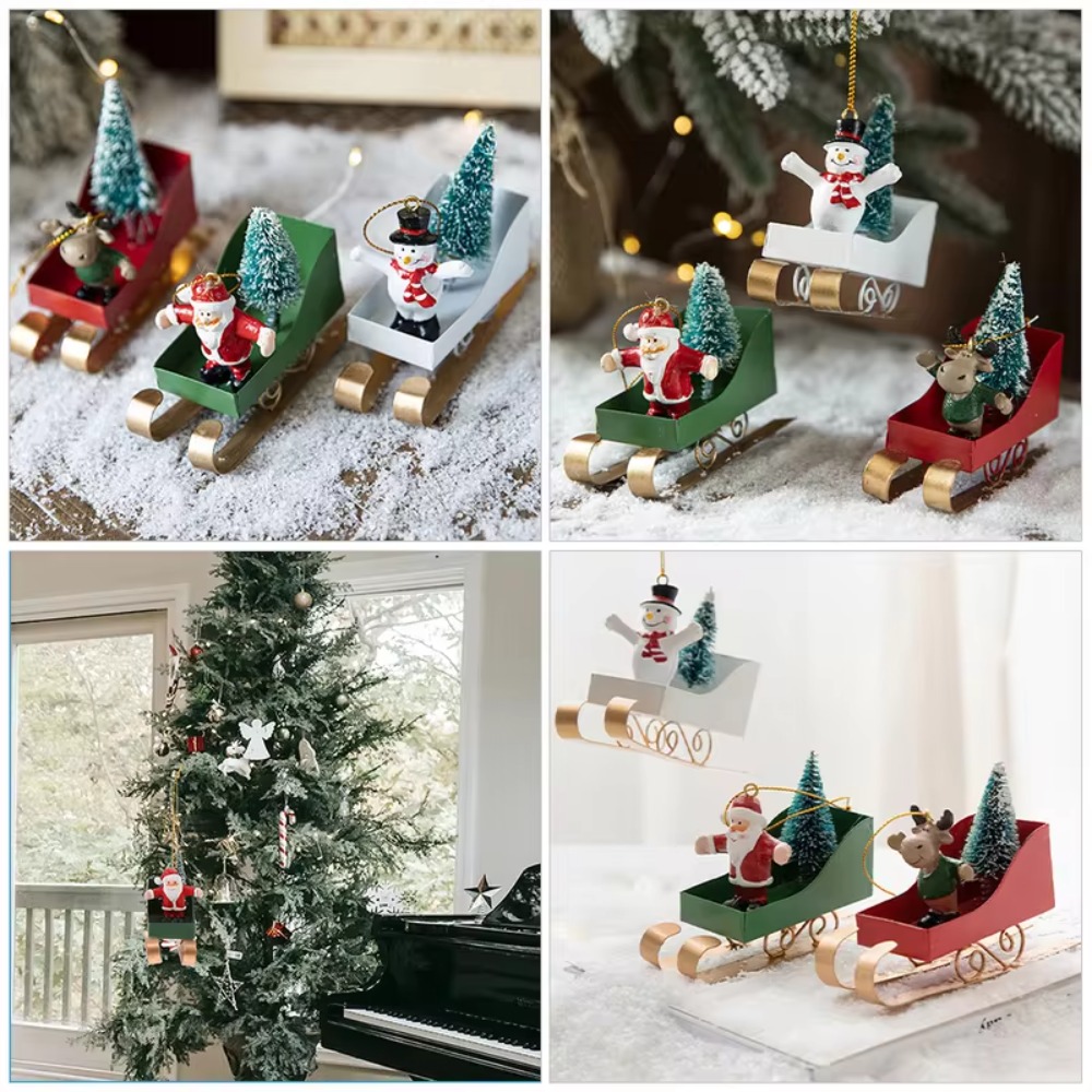 Nordic Xmas Tree Sled Pendant  - Xmas Resin Art recension och pris