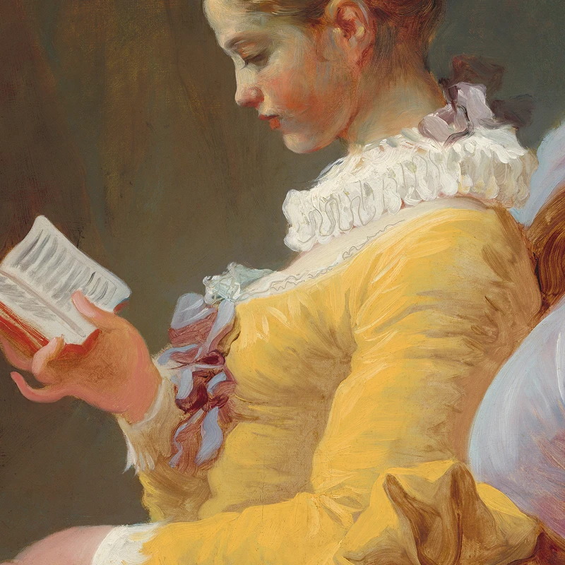 Girl Reading Vintage Oil Paint - Resin Art On Canvas recension och pris