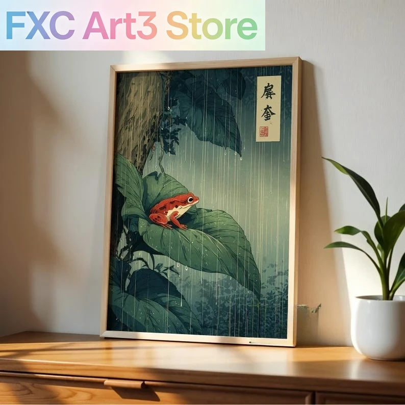 Frameless ,1pc Japanese Frog C - Resin Art On Canvas recension och pris