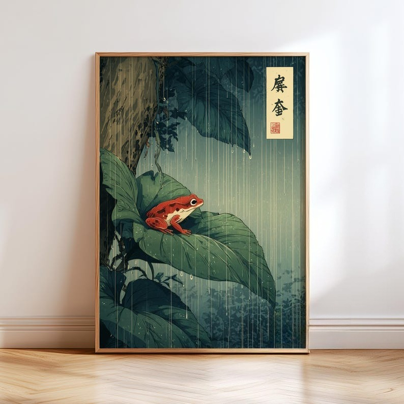 Frameless ,1pc Japanese Frog C - Resin Art On Canvas recension och pris