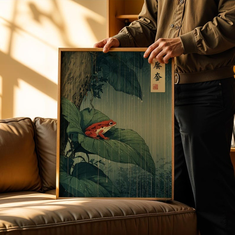 Frameless ,1pc Japanese Frog C - Resin Art On Canvas recension och pris