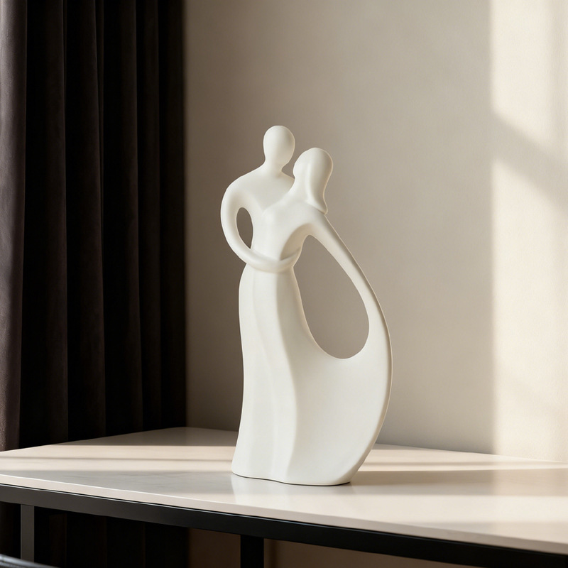 Nordic Ceramic Couple Hugging  - Resin Art Gift For Wedding recension och pris