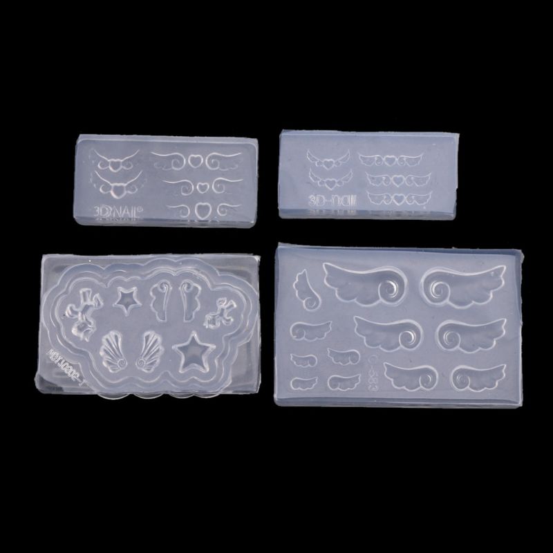 4Pcs DIY Mini Heart Wings Resi - Resin Art Earrings Material recension och pris