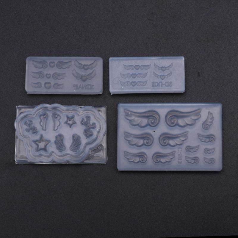 4Pcs DIY Mini Heart Wings Resi - Resin Art Earrings Material recension och pris