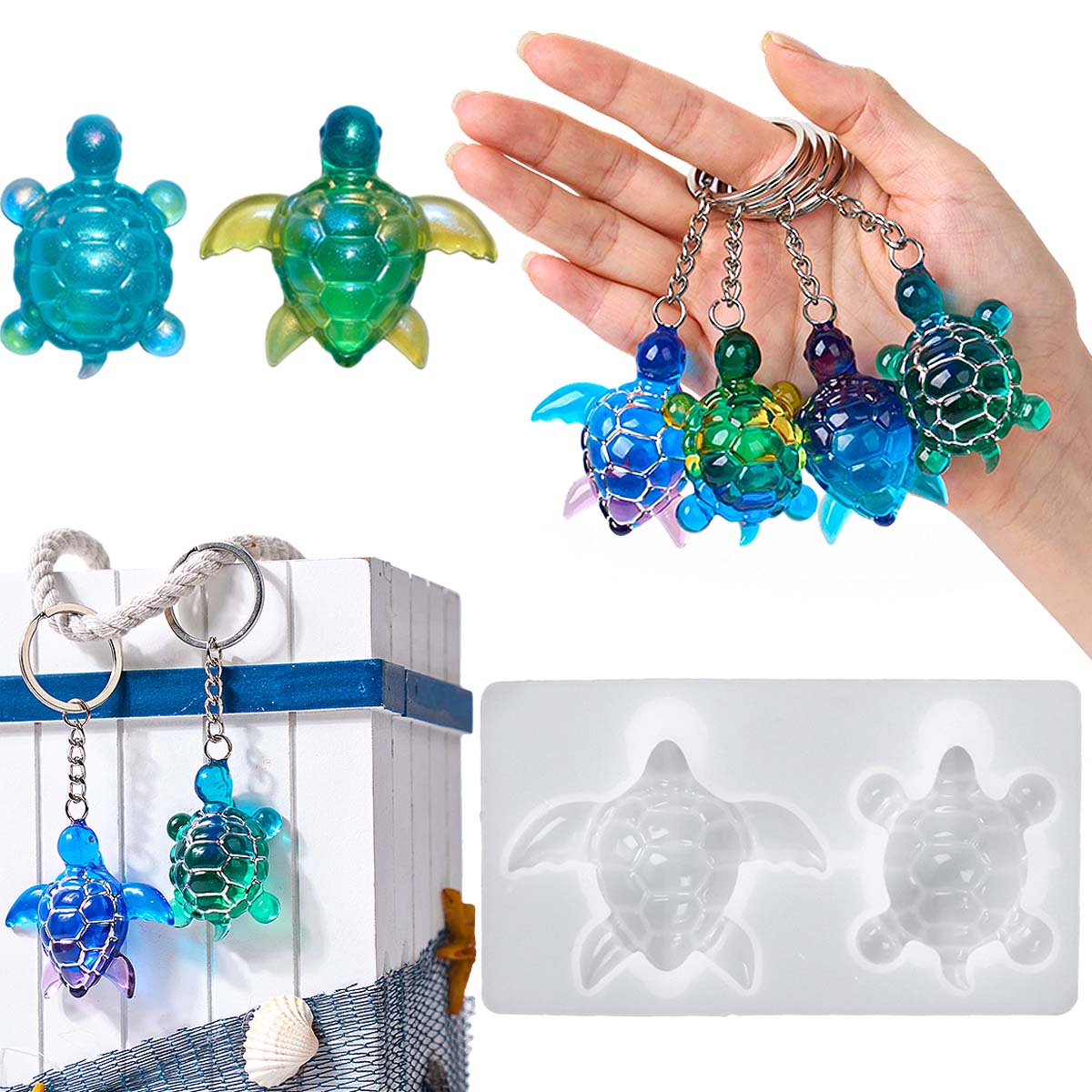 3D Sea Turtle Keychain Silicon - Resin Art Liquid recension och pris