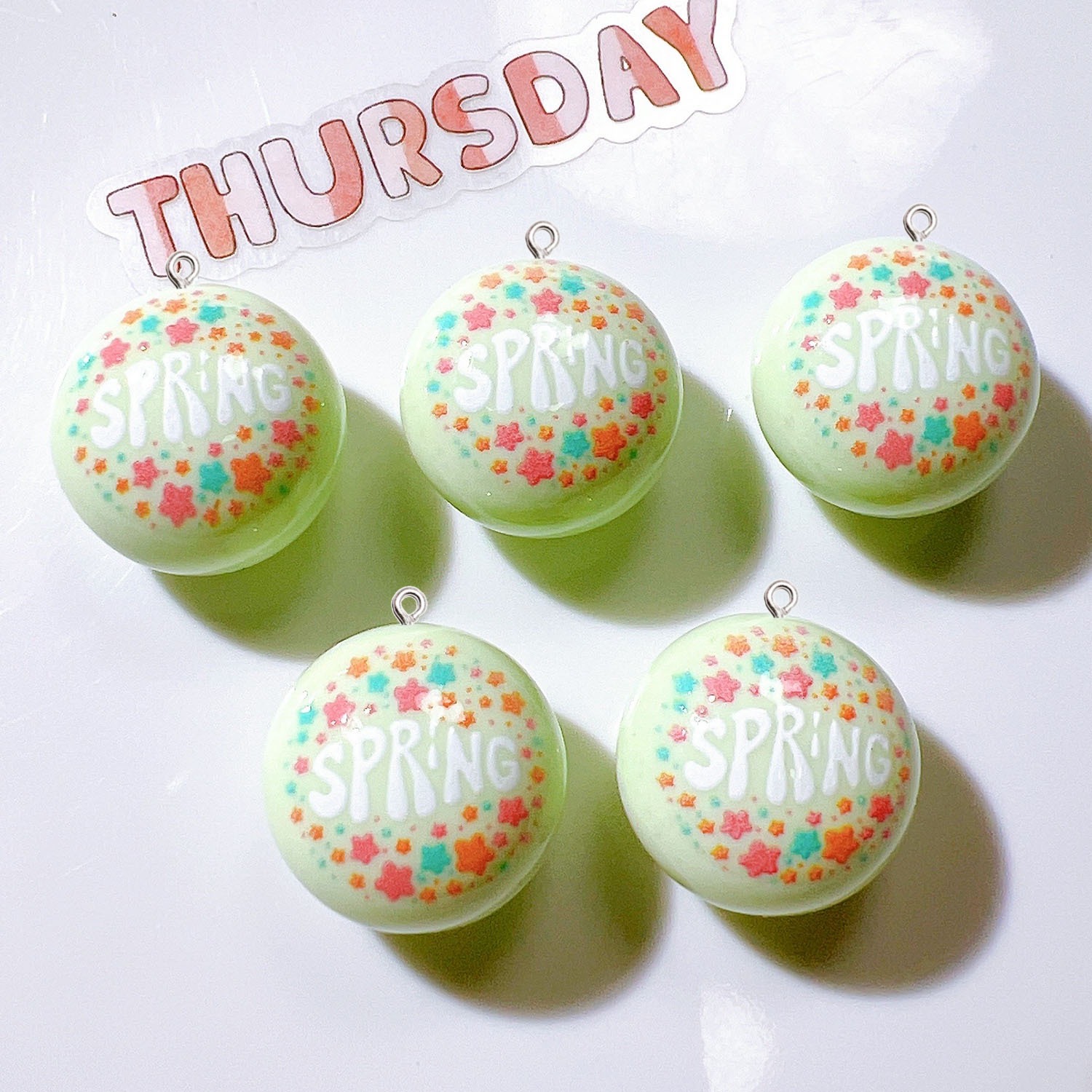 10Pcs Circular Planar Resin Ch - Resin Art Earrings Material recension och pris