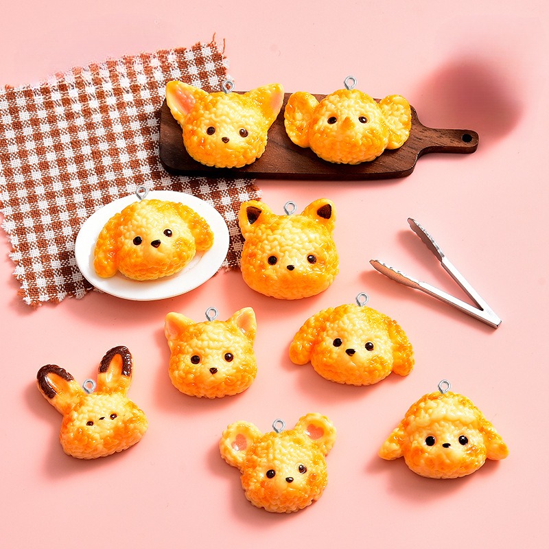 10Pcs Cartoon Biscuits Dog Res - Resin Art Earrings Material recension och pris